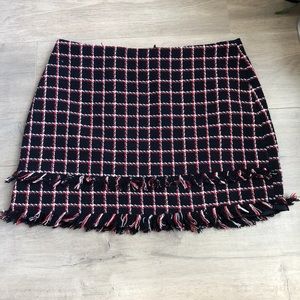 zara plaid miniskirt size L